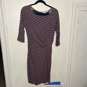 Boden printed 3/4 sleeve shift dress, size 12 US, 16 UK. Super soft Tencel knit!